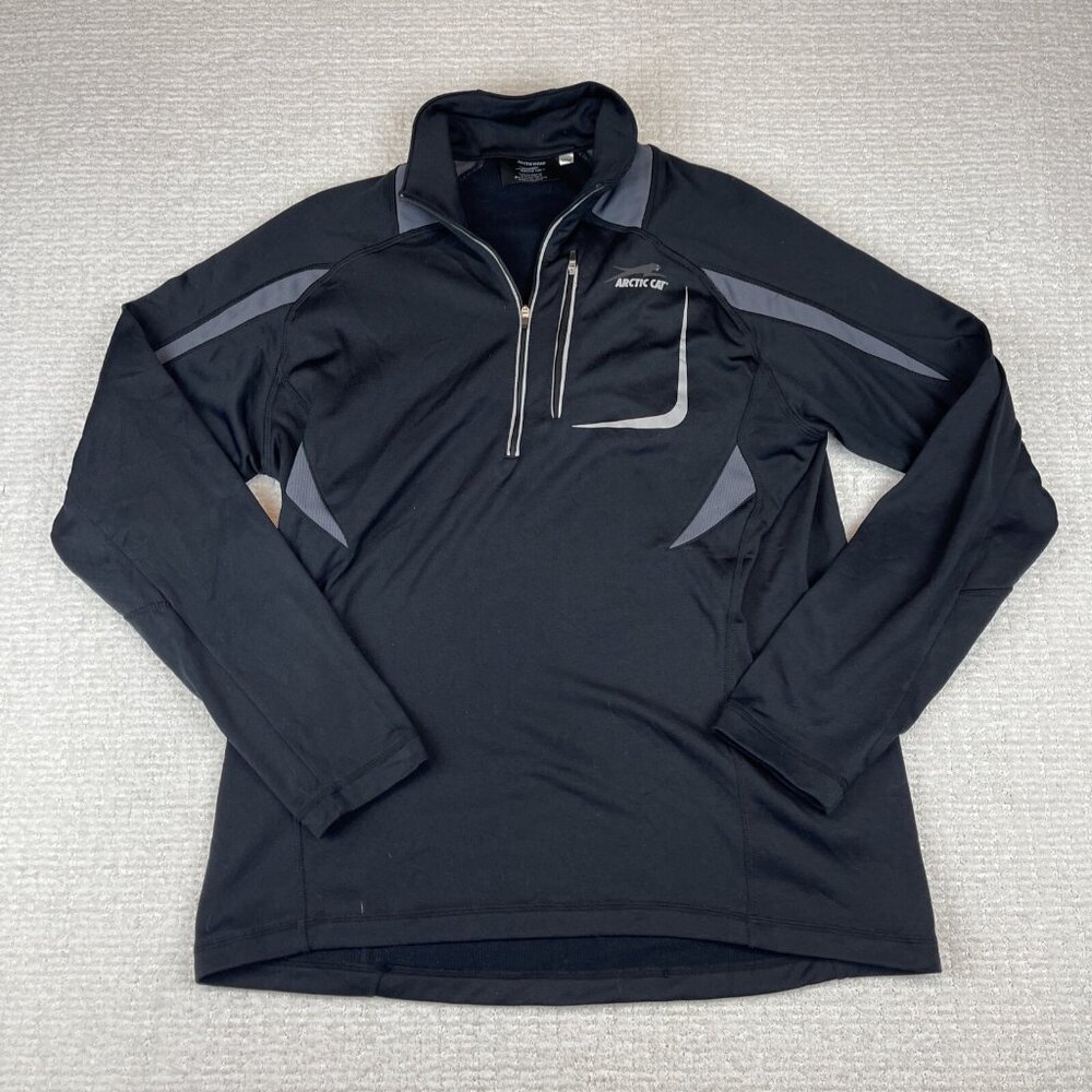Arcticwear Arctic Cat Pullover Mens Medium 1/4 Zip Black Shirt Jacket